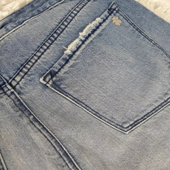 Black Orchard Juniors 27 Faded Jean Distressed unhemmed Mini Skirt New Tags FLAW - Picture 3 of 8